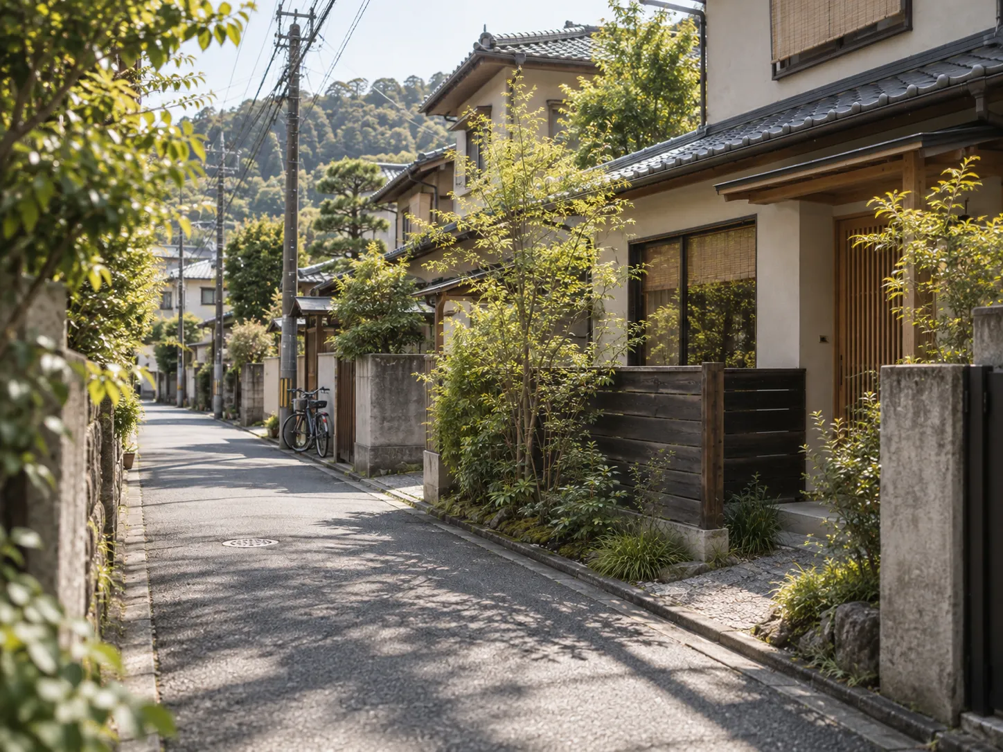 衣笠周辺をイメージした静かな住宅街。宿への道順を示す写真ではありません